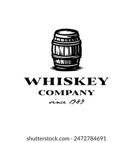 Geschichtetes EPS Klassisches altes Bier Whiskey Fass.Holzfass für Bar Brauerei Logo Design