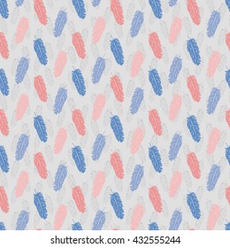 Layered feathers rose quartz serenity seamless pattern