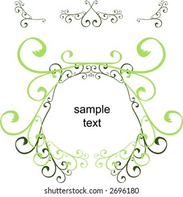 layered floral vector frame simply can change colors