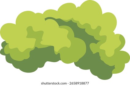 Capas de la corona del árbol esponjoso en tonos verdes. Ideal para escenas naturales, ilustraciones ambientales o Elementos decorativos de paisajes.
