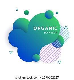 Layered fluid azure blobs. Design template for logo, flyer or presentation. Modern style vector illustration