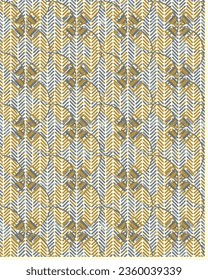 layered geo floral watercolor textured seamless pattern