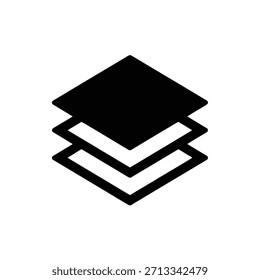Symbol für geschichtete geometrische Formen, das Datenebenen oder -stapel darstellt