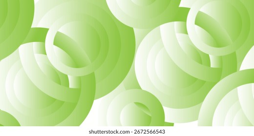 Formas circulares verdes en capas con efectos de degradado, creando un fondo abstracto fresco y moderno para uso digital o impreso Vector eps 10