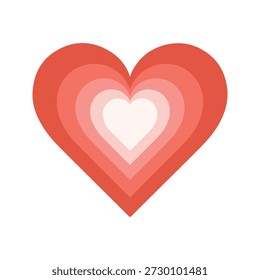 Layered heart graphic with vibrant red and pink gradients symbolizing love and warmth