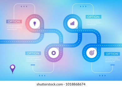 Layered Infographic Timeline. Vector Roadmap, Template For Modern Business Presentation, Annual Reports, Layouts.