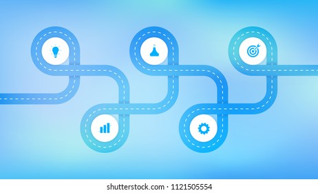 Layered Infographic Timeline. Vector Roadmap, Template For Modern Business Presentation, Annual Reports, Layouts.