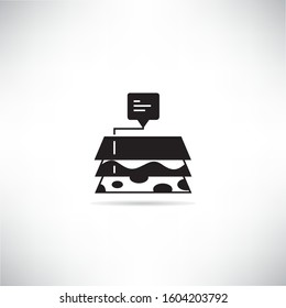 layered land and soil bar graph for smart farm concept icon