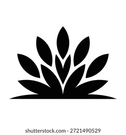 Icono de planta de hojas en capas – Silueta negra