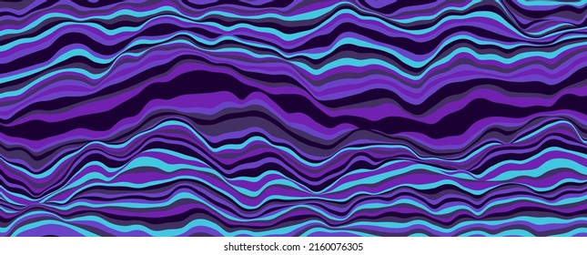 Layered Lines Backdrop Different Wavy Shapes. Vector Illustration Minimal Style. Horizontal Banner with Flow Lines. Modern Design Flyer, Wallpaper, Banner, Poster.