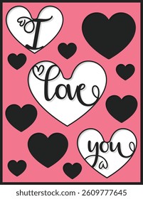 Layered Love You. Layered paper cut Flowers and Butterflies. Paper cut out design. Shadow box style. 3D design.