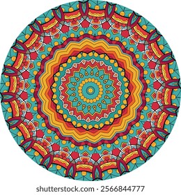 Layered Mandala Art with Interlocking Shapes and Radiating Details
