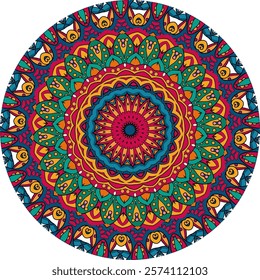 Layered Mandala Art with Interlocking Shapes