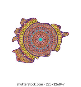 Layered mandala cut file creative silhouettes set on white background. Map of Andorra