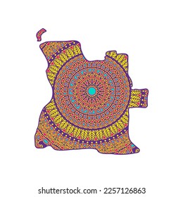 Layered mandala cut file creative silhouettes set on white background. Map of 
