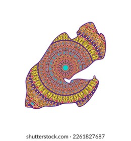 Layered mandala cut file creative silhouettes set on white background. Map of Djibouti