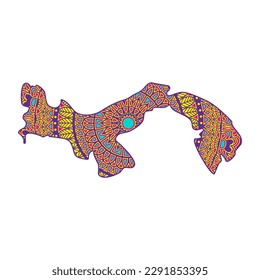 Layered mandala cut file creative silhouettes set on white background. Map of Panama