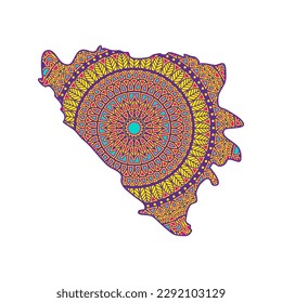 Layered mandala cut file creative silhouettes set on white background. Map of Montenegro