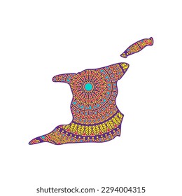 Layered mandala cut file creative silhouettes set on white background. Map of Trinidad and Tobago 