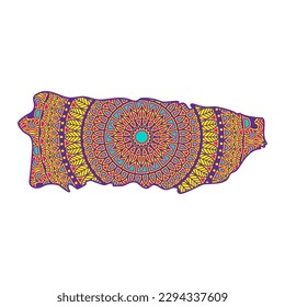 Layered mandala cut file creative silhouettes set on white background. Map of Puerto Rico