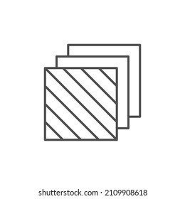 Icono de contorno de línea de material en capas