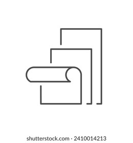 Icono de contorno de línea de material en capas