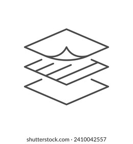 Layered material line outline icon