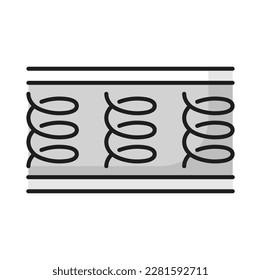 Layered mattress with springs, bed with orthopedic properties color line icon. Vector mattress inside, nature para latex rubber mattress material