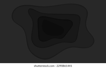 Layered openwork background, black vector illustration