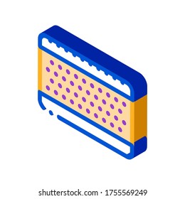 Layered Orthopedic Mattress Element vector isometric sign. color isolated symbol illustration