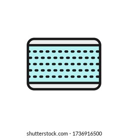 Layered orthopedic mattress flat color line icon. Isolated on white background