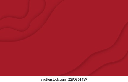 Layered paper cut style background, red vector illustration