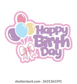 Layered pastel color happy birthday sign cake topper
