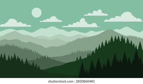 Layered Pine Forest Mountain Landscape Vector Nature Background

Keywords (49):