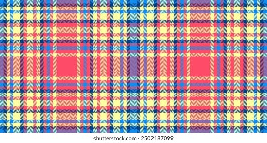 Layered plaid texture check, short pattern tartan seamless. Customized fabric textile background vector in lime and red colors palette.