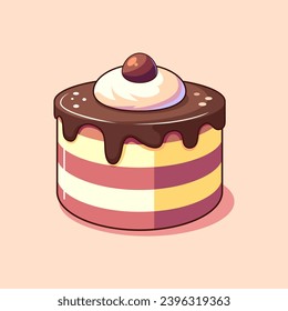 Pudding mit geschmolzenen Schokoladenplatten in flachem Design