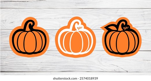 Layered Pumpkin Cutout Bundle, Halloween and Fall-Themed , EPS Vector Stock illustration
#05