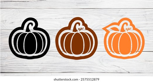 Layered Pumpkin Cutout Bundle, Halloween and Fall-Themed , EPS Vector Stock illustration
#06