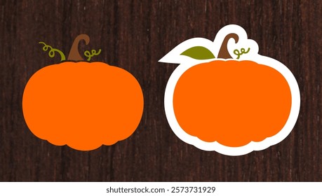 Layered Pumpkin Sticker Clipart Collection 
#02