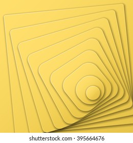 Layered pyramid of the figures in Optical Art style a view from the top. Vector illustration.