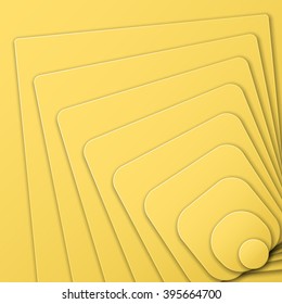 Layered pyramid of the figures in Optical Art style a view from the top. Vector illustration.