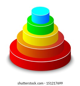 Layered pyramid. Vector. 