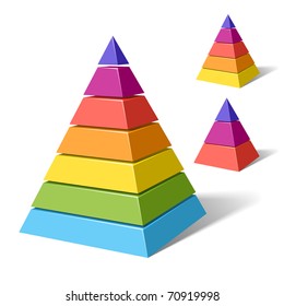 Layered pyramids. Vector.