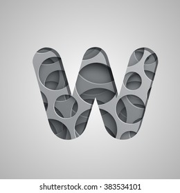 Layered realistic character from a typeface, vector