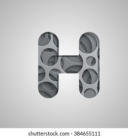 Layered realistic character from a typeface, vector