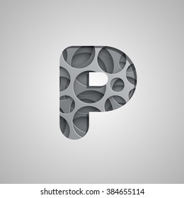 Layered realistic character from a typeface, vector