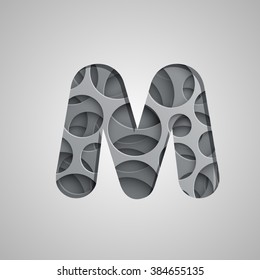 Layered realistic character from a typeface, vector