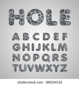 Layered realistic typeset, vector