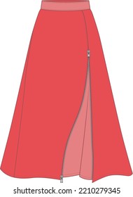 The Layered Red Maxi Skirt 