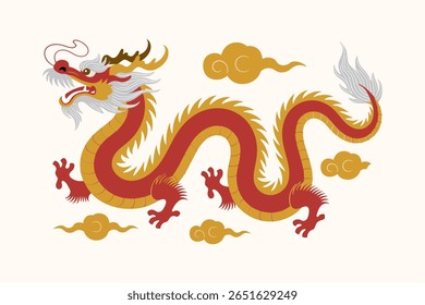 Layered red oriental clouds in brush stroke form great for decoration in Asian themed celebration graphics